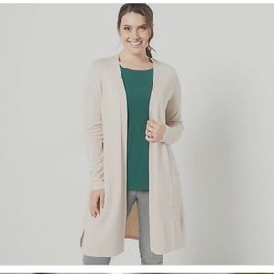 Belle by Kim Gravel Featherknit Duster Sweater Cardigan and Tank Set M